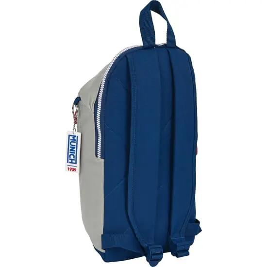 Mochila Mini Munich College para Adultos com Bolso Frontal, Cinza e Azul 2/3