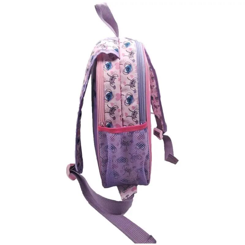 Zaino reversibile per bambini Stitch, 30 cm, con tasche laterali, lilla e rosa 2/4