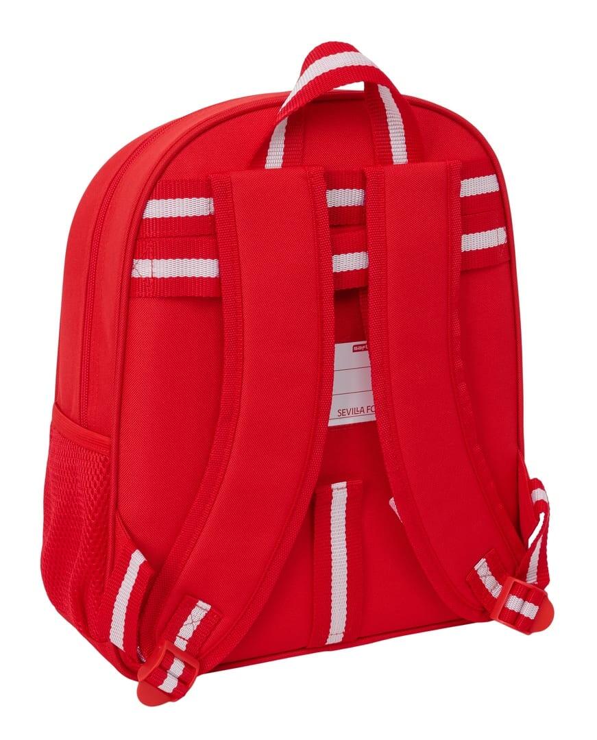 Mochila escolar infantil do Sevilla FC, adaptável a carrinhos, com bolso frontal 2/3