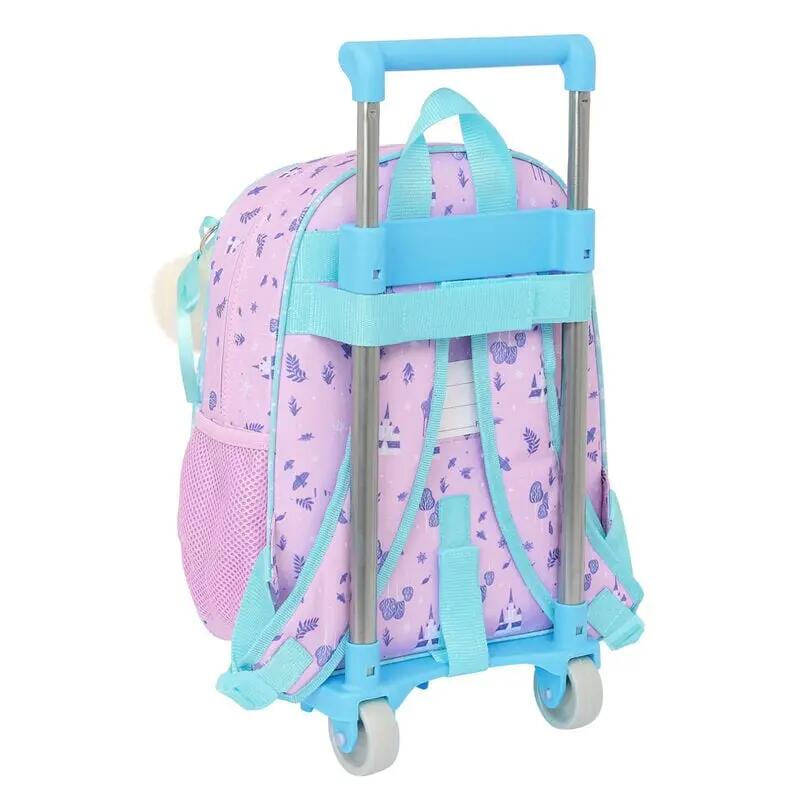 Mochila Escolar Infantil Frozen con Carro y Bolsillo Frontal Lila 2/3