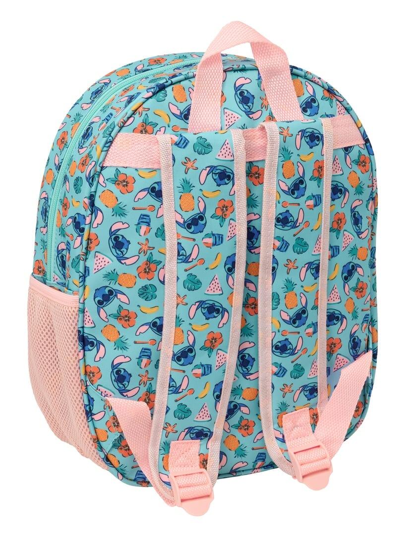 Mochila infantil Stitch 3D com porta-garrafa e alças acolchoadas, rosa. 2/3