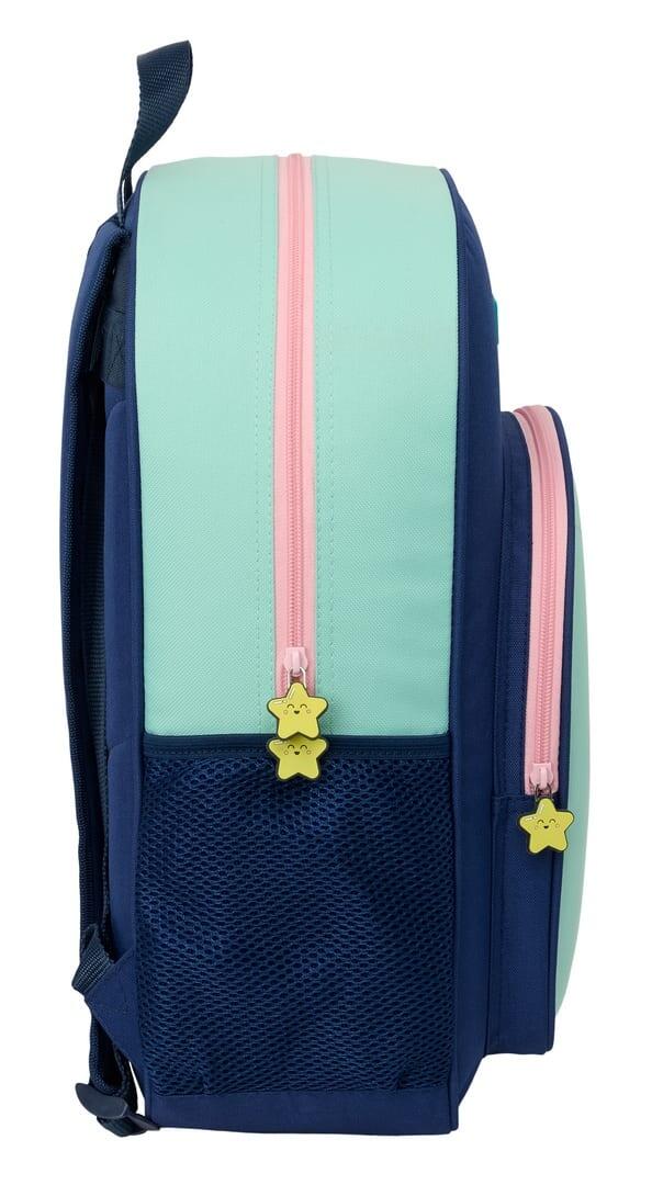 Mochila escolar infantil Mr. Wonderful, adaptável a carrinhos, azul e verde. 3/3