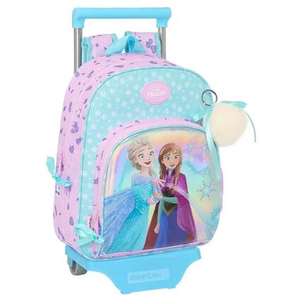 Mochila Guardería Infantil Frozen Adaptable a Carro con Cremallera Azul Claro