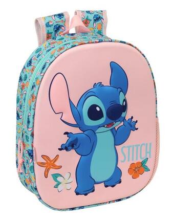 Sac à dos Stitch 3D pour enfants avec porte-bouteille et bretelles rembourrées