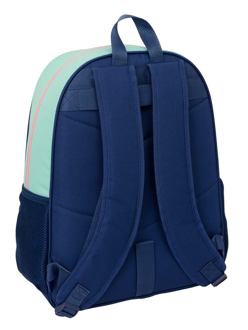 Mochila escolar infantil Mr. Wonderful, adaptável a carrinhos, azul e verde. 2/3