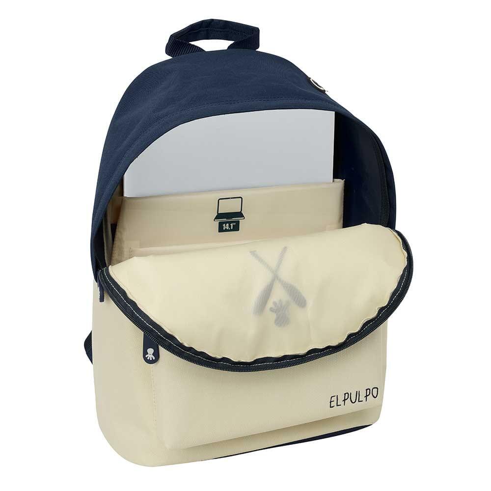 Der Octopus 14,1″ Laptop-Rucksack für Erwachsene mit Vordertasche, Beige 4/4