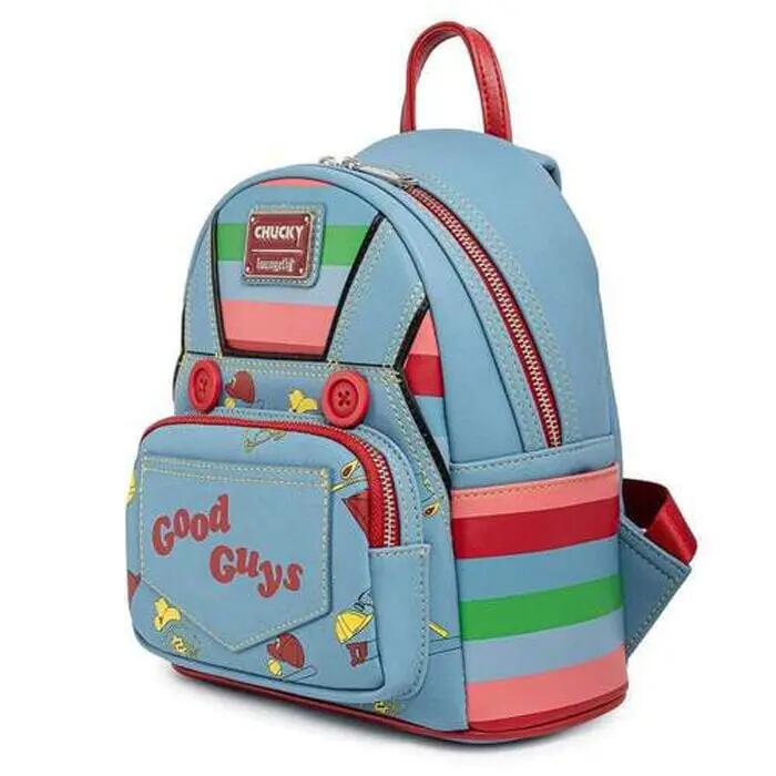 Zaino per cosplay di Chucky per adulti con cerniera e tasca frontale - Blu 3/4