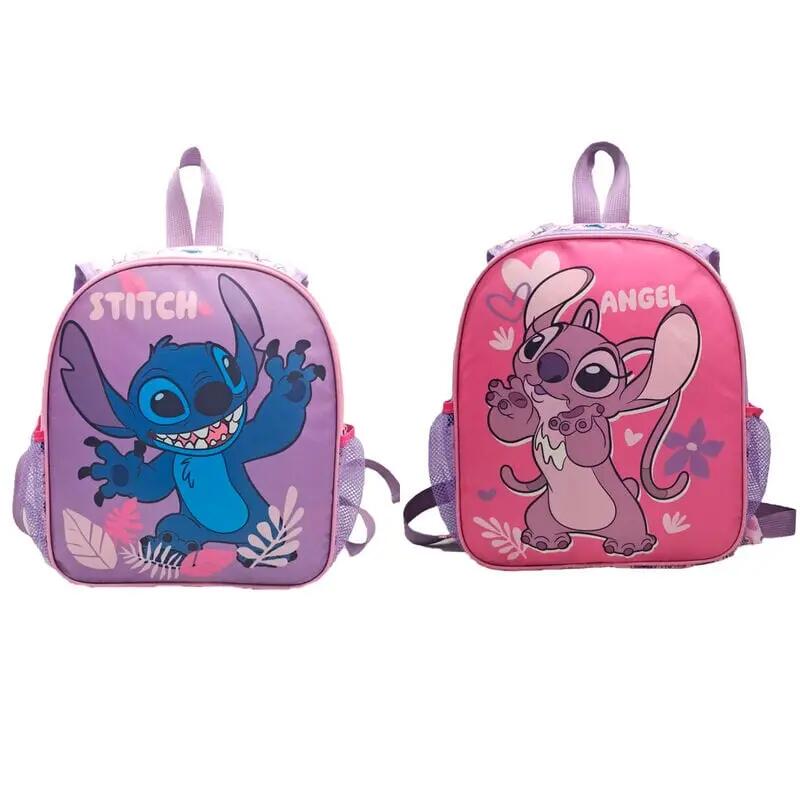 Zaino reversibile per bambini Stitch, 30 cm, con tasche laterali, lilla e rosa 4/4