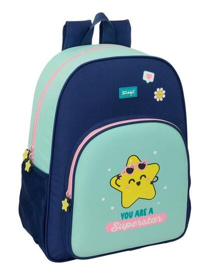 Sac à dos scolaire pour enfants Mr. Wonderful, adaptable aux trolleys, bleu et