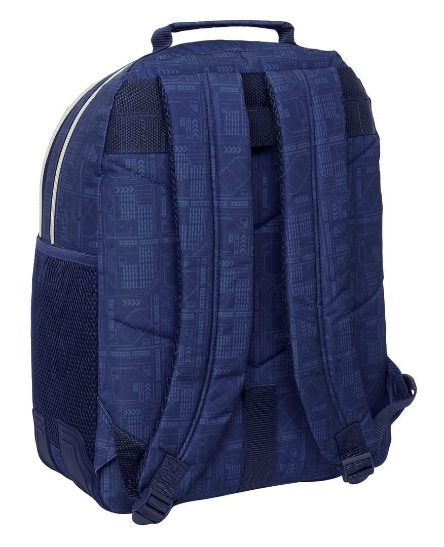 Mochila escolar infantil Star Wars adaptável a carrinhos com bolso azul 2/3