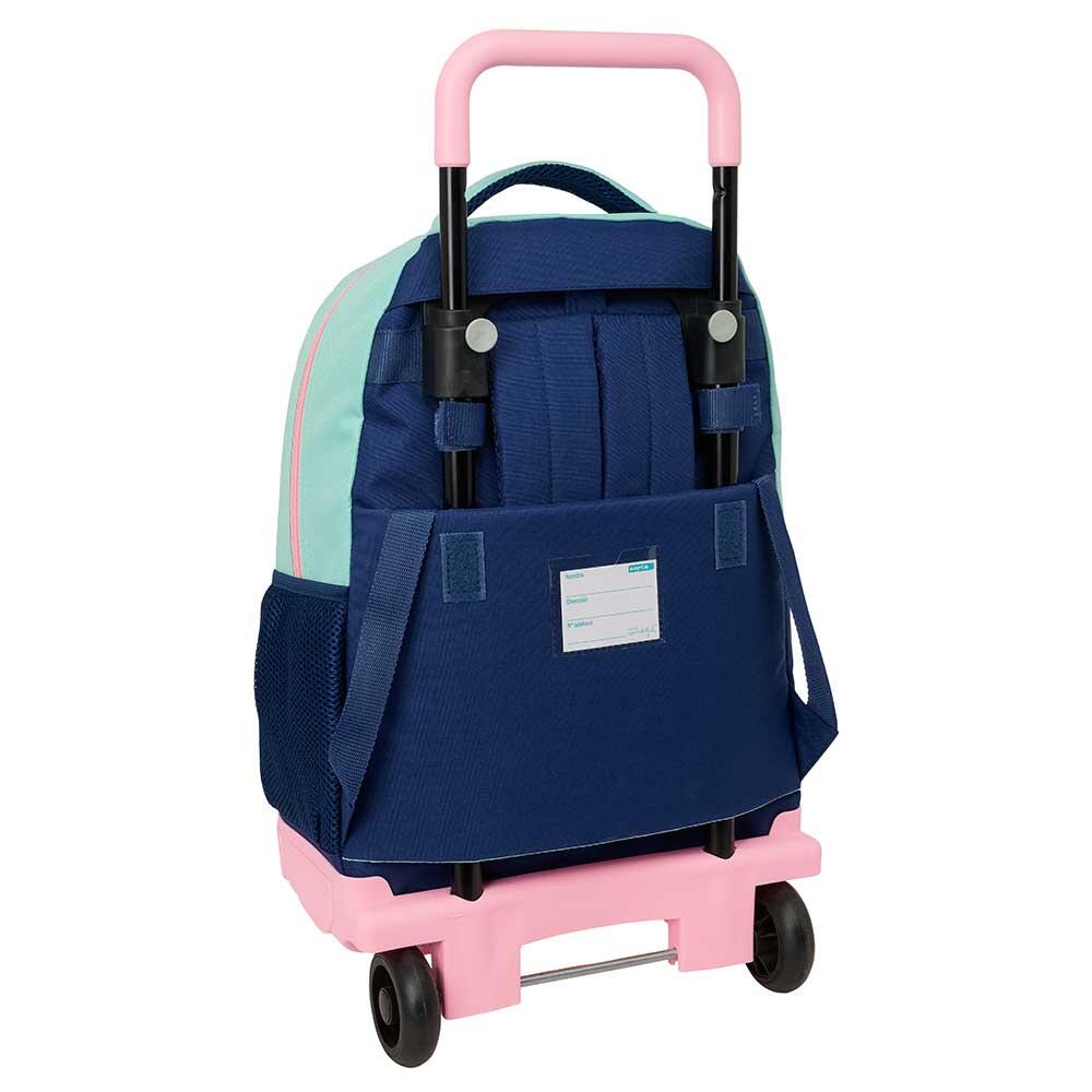 Mochila escolar infantil Mr. Wonderful com rodinhas e porta-garrafa - Azul 2/3