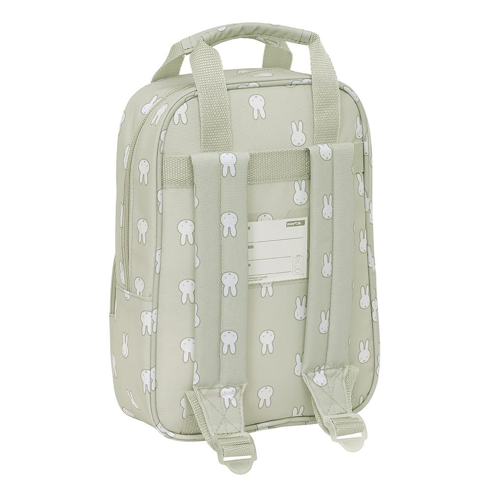 Mochila infantil Miffy com bolso frontal, resistente à água, verde. 2/3