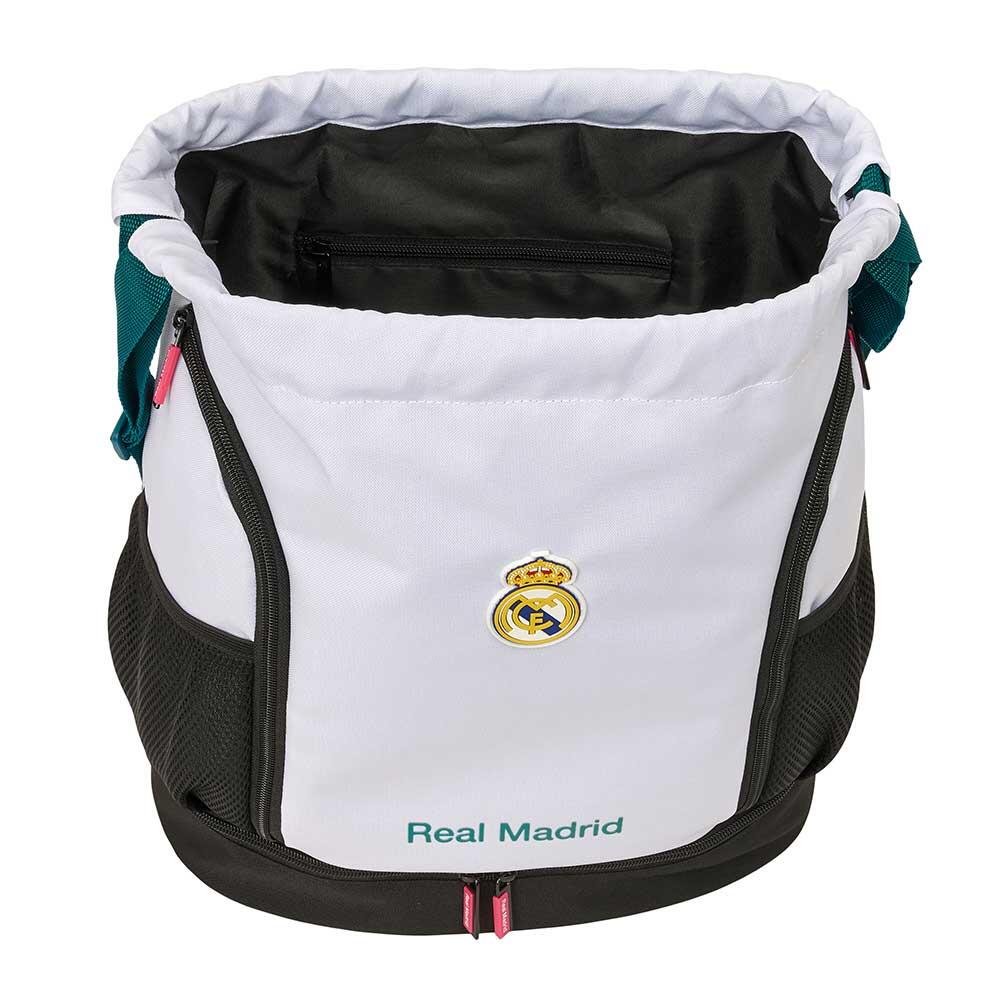 Mochila infantil do Real Madrid com porta-garrafa e zíper (branca) 4/4