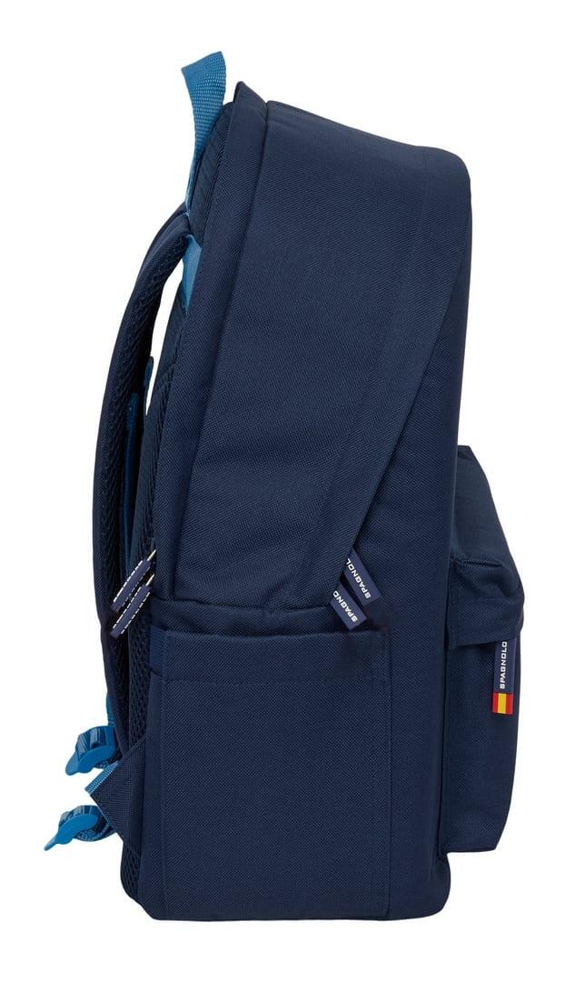 Mochila para laptop Spagnolo para adultos com USB e bolso frontal, azul marinho 4/6