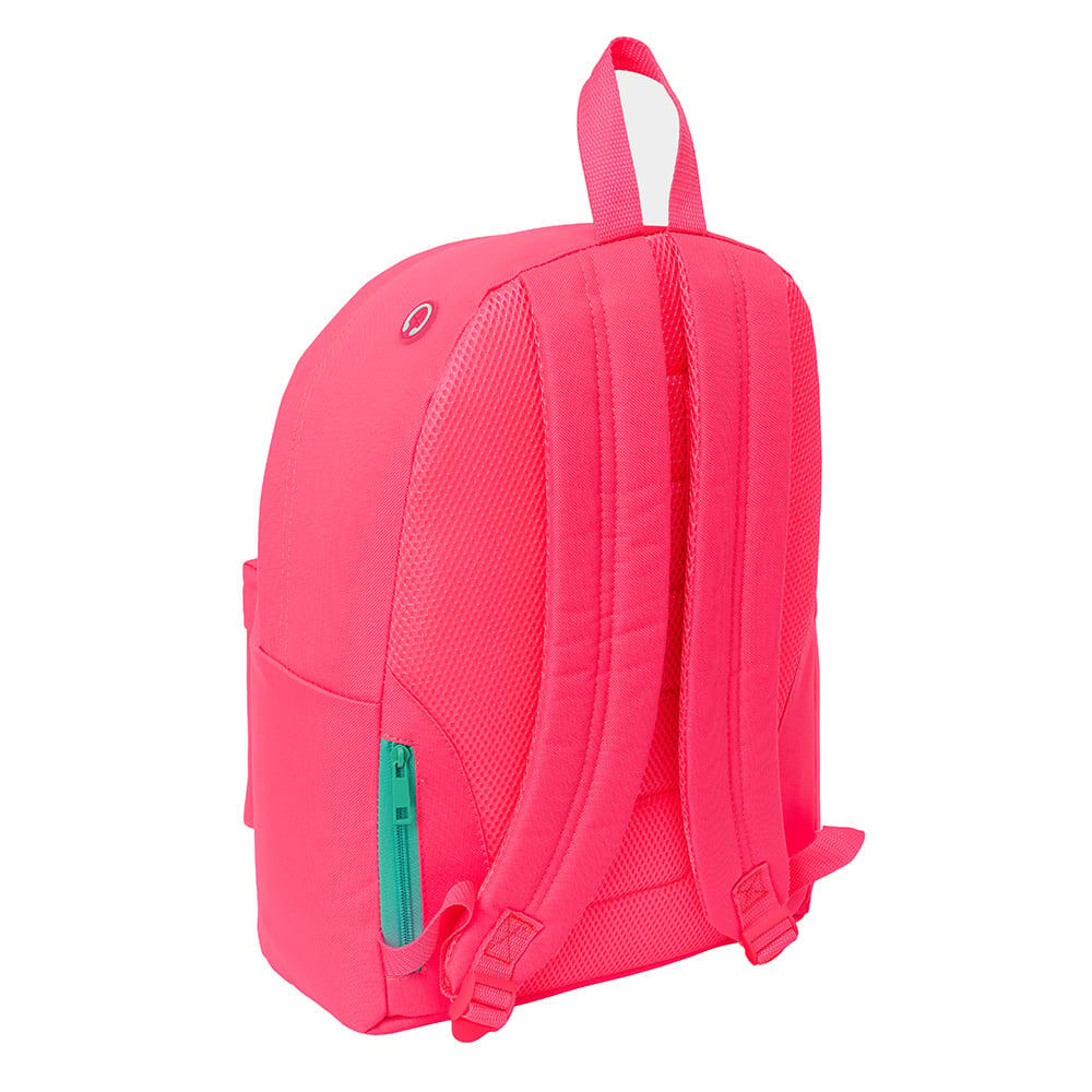 Mochila Nait Nait para laptop de 14,1" com bolso frontal, rosa. 2/4