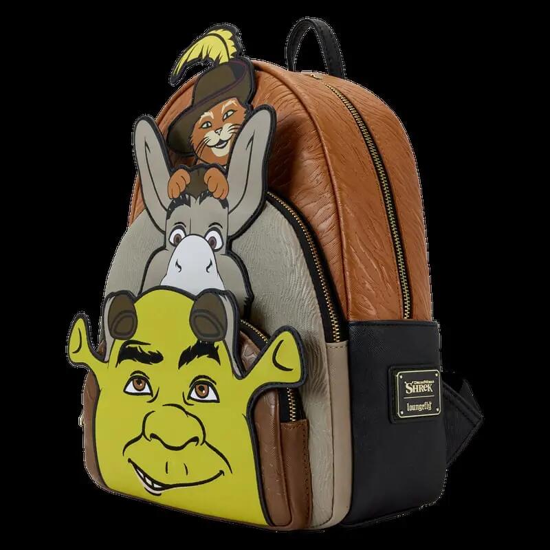 Zaino per adulti Shrek e Ciuchino con tasca frontale, 31 cm, verde e marrone 3/6