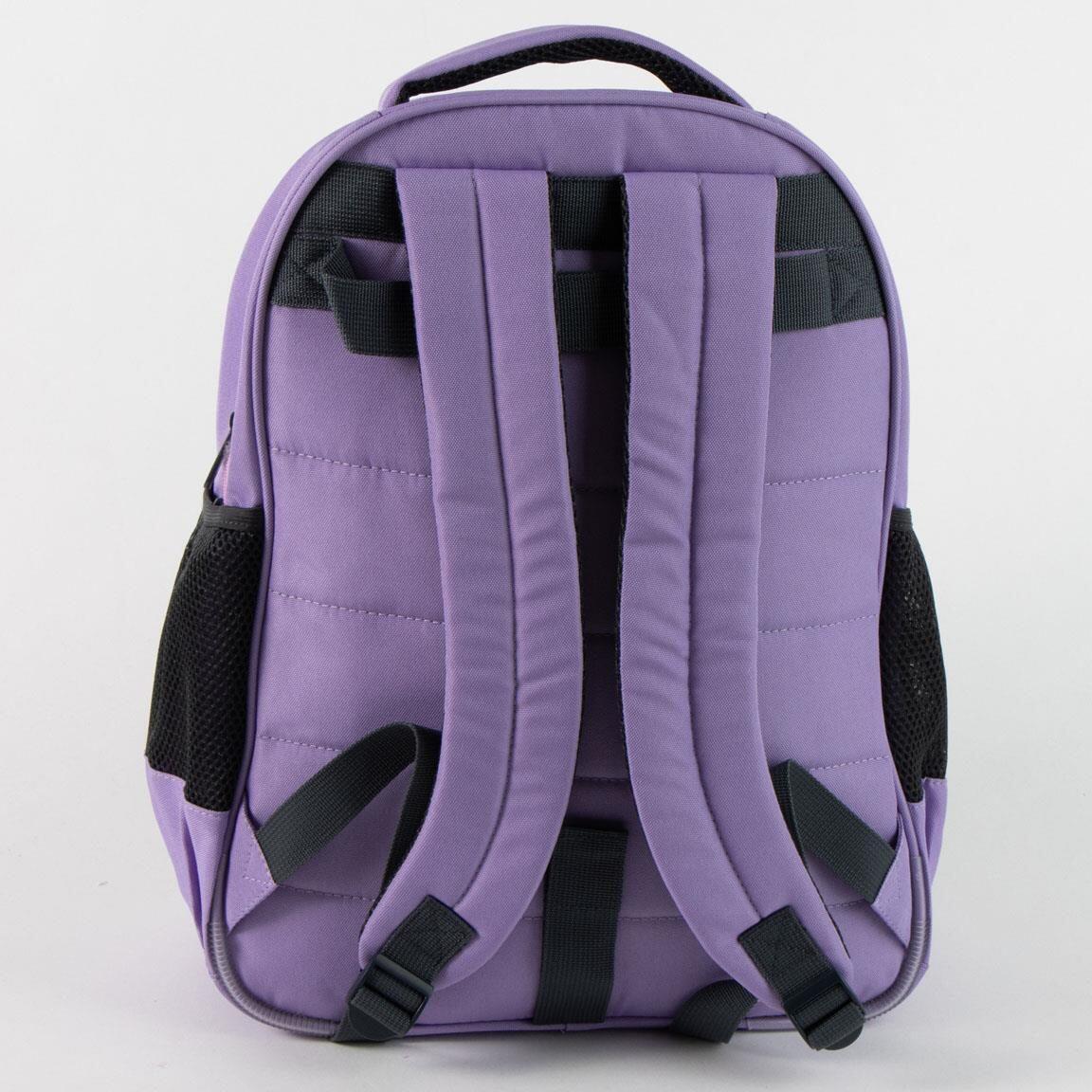 Zaino scolastico per bambini Hello Kitty Kuromi in poliestere con tasca viola 2/7