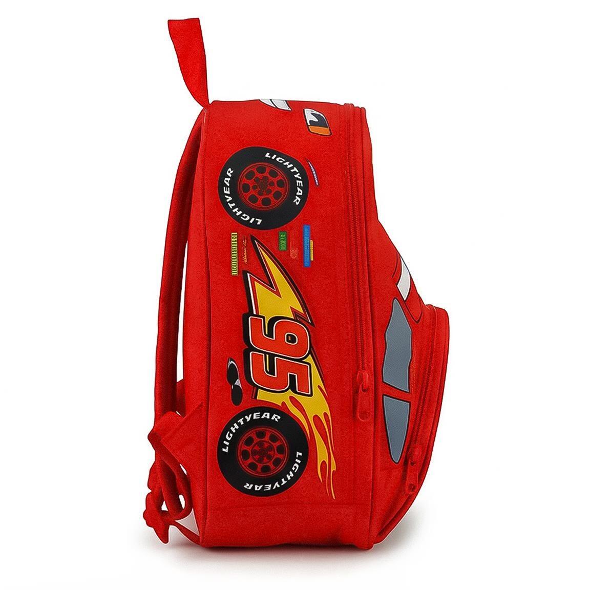 Sac à dos scolaire pour enfants Cars en polyester avec fermeture éclair et 3/6