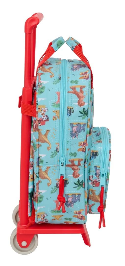 Mochila escolar azul e vermelha com rodinhas da Patrulha Canina Resgate de 3/3