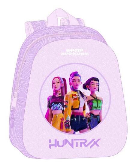 Sac à dos enfant 3D K-Pop Chasseurs de Démons avec porte-bouteille, violet