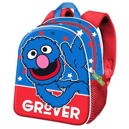 Sac à dos enfant 3D Coco Sesame Street 30 cm avec fermeture éclair bleue et