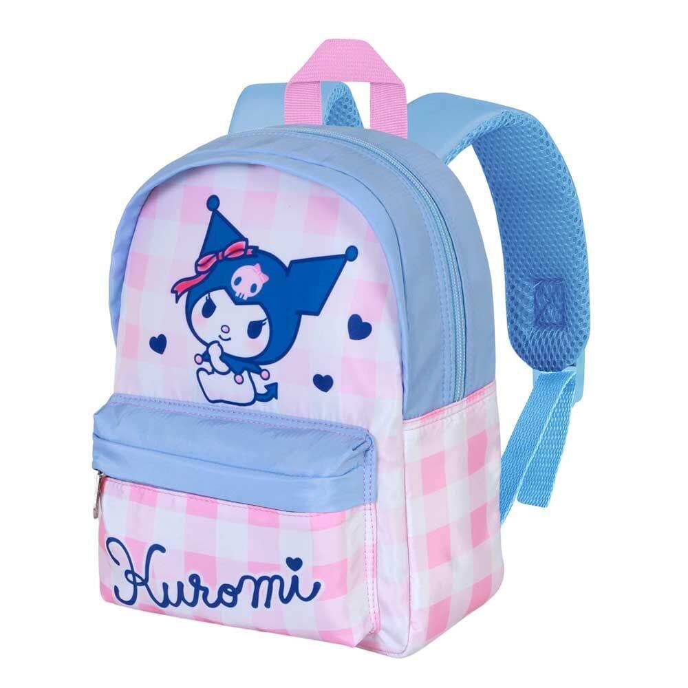 Zaino per bambini Kuromi Hello Kitty con tasca frontale, blu e rosa 3/3