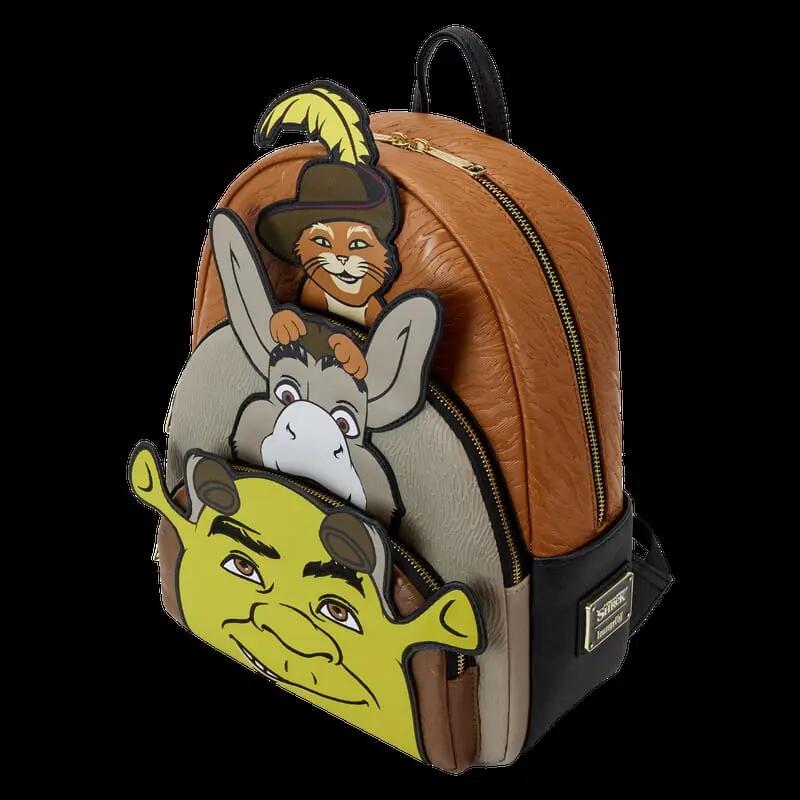 Zaino per adulti Shrek e Ciuchino con tasca frontale, 31 cm, verde e marrone 2/6