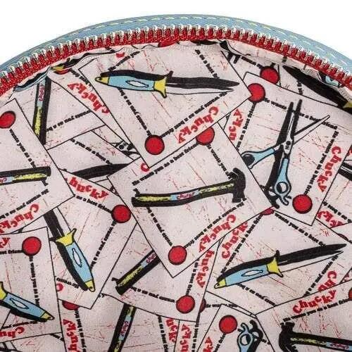 Zaino per cosplay di Chucky per adulti con cerniera e tasca frontale - Blu 4/4