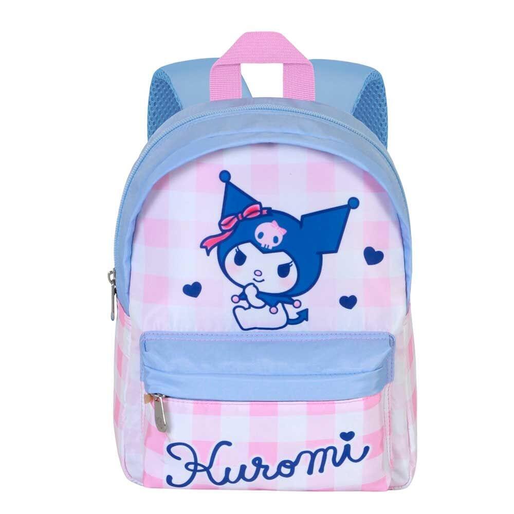 Zaino per bambini Kuromi Hello Kitty con tasca frontale, blu e rosa 2/3