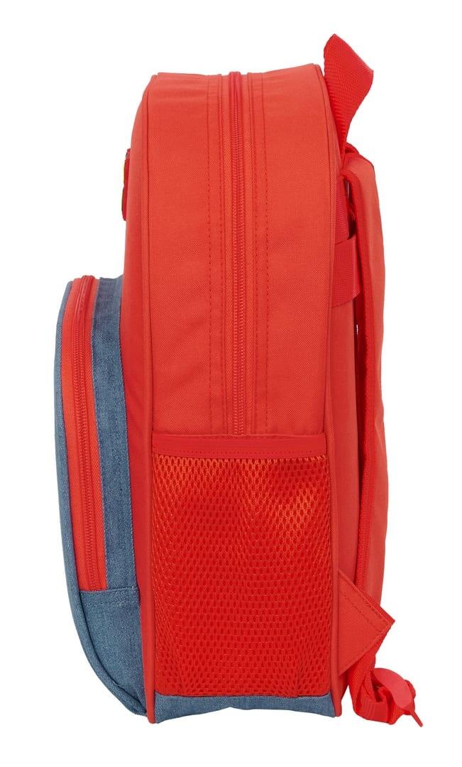 Mochila infantil Super Mario adaptável a carrinhos com bolso frontal - Vermelha 3/3