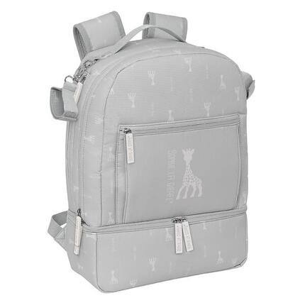 Sac à dos enfant Sophie la Girafe avec poche avant et bretelles réglables, beige