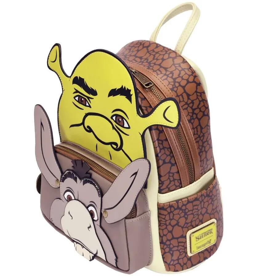 Zaino per adulti Shrek e Ciuchino con tasca frontale, 31 cm, verde e marrone 5/6
