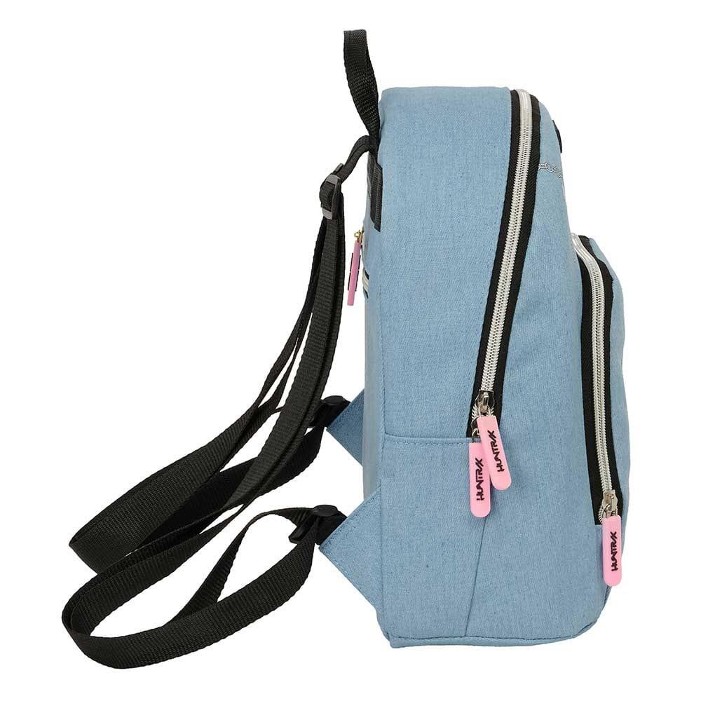 Mochila infantil mini K-Pop Demon Hunters Huntr/X com bolso frontal - Azul 3/4