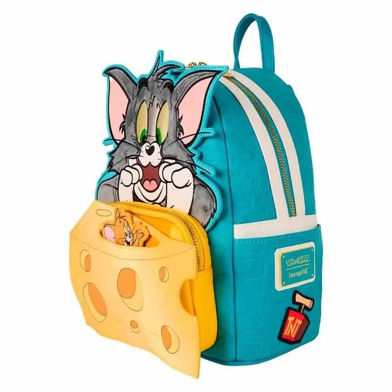 Zaino da adulto Tom & Jerry in similpelle con tasca frontale - Blu 3/5