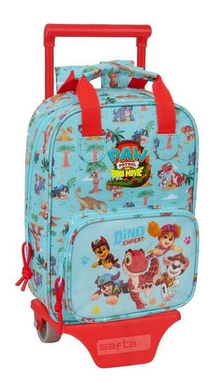 Mochila Escolar con Carro Infantil Paw Patrol Dino Rescue Azul y Roja