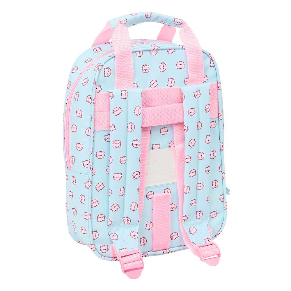 Sac à dos scolaire pour enfants Pembe Le Chat Rose avec poche avant, bleu 2/3