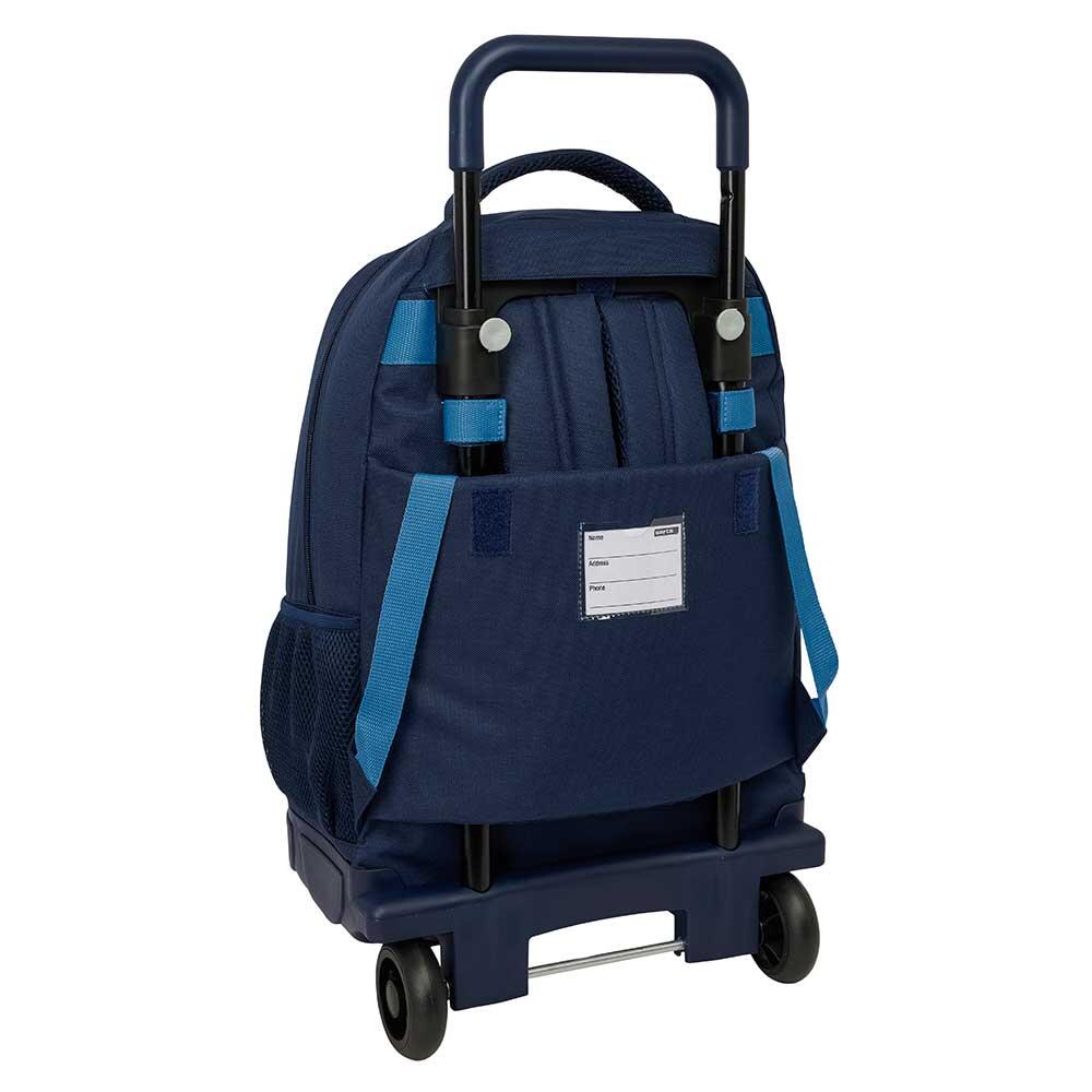 Mochila escolar infantil Spagnolo com rodas e bolso frontal, azul. 2/3