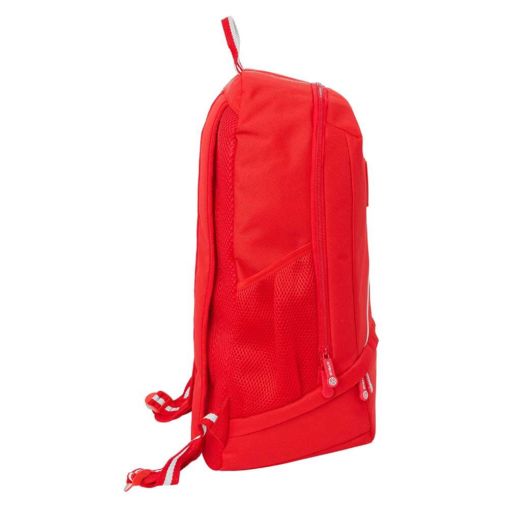 Mochila infantil Sevilla FC com porta-garrafa e zíper vermelho. 3/5