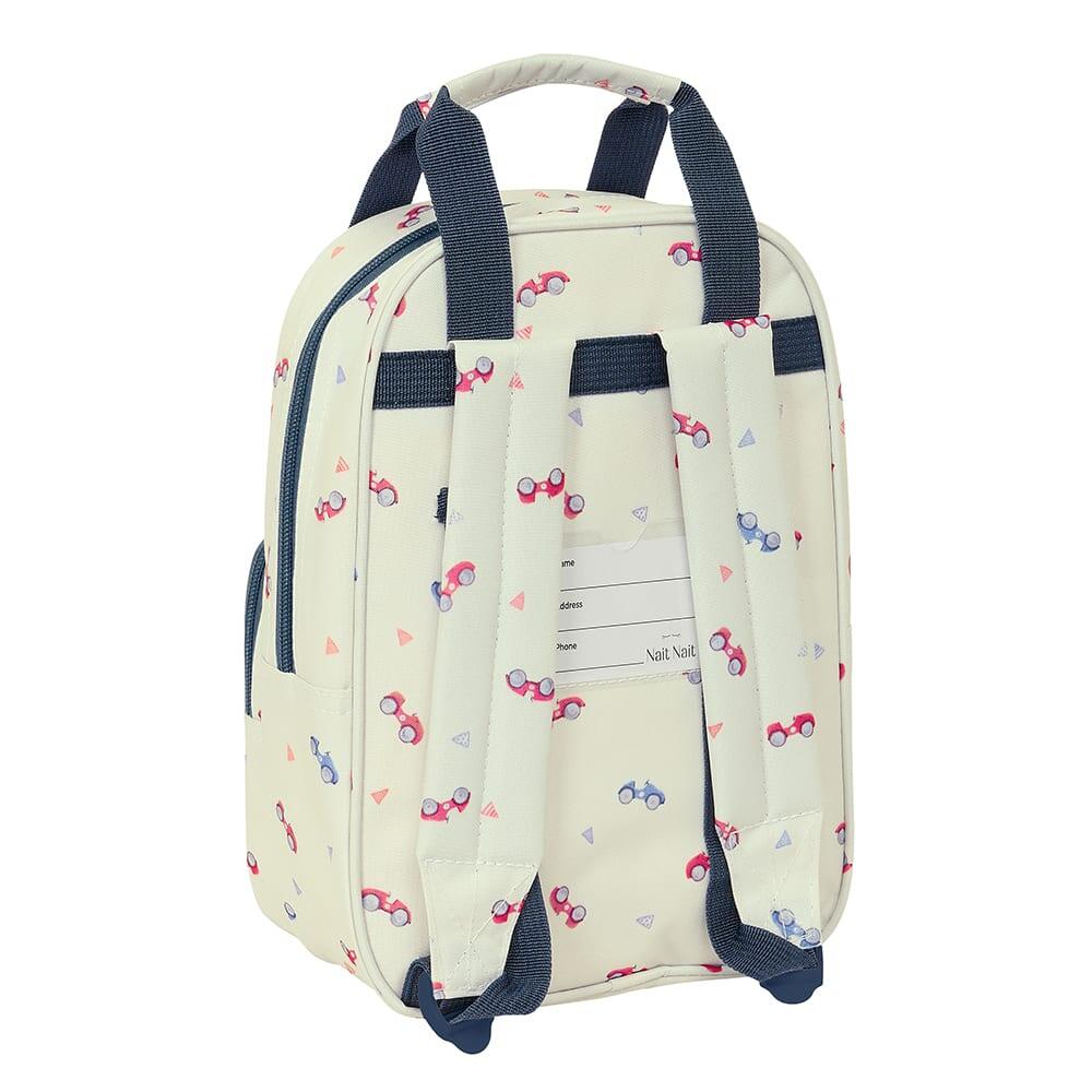 Mochila infantil Nait Nait com estampa de carros, bolso frontal e alças 2/3