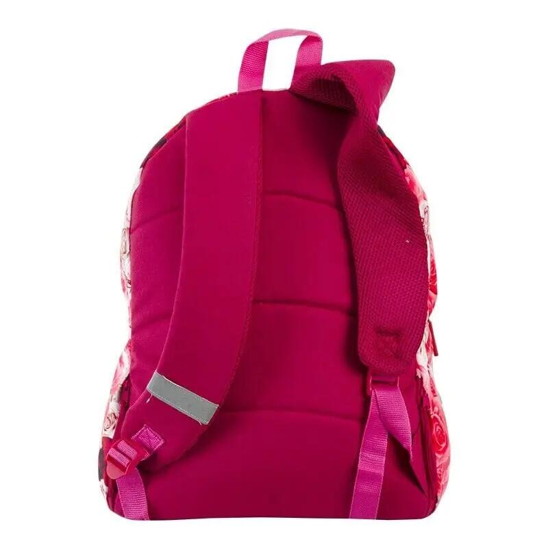 Sac à dos scolaire pour enfant avec imprimé rose, 42 cm, avec poche avant 3/4
