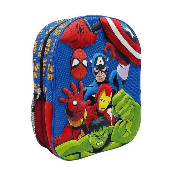 Sac à dos scolaire 3D Avengers pour enfants, en polyester avec bretelles
