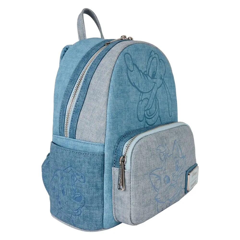 Zaino per bambini Pluto Denim con tasca frontale e cerniera - Blu 3/4