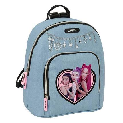 Mini sac à dos K-Pop Demon Hunters pour enfants avec poche avant - Bleu clair