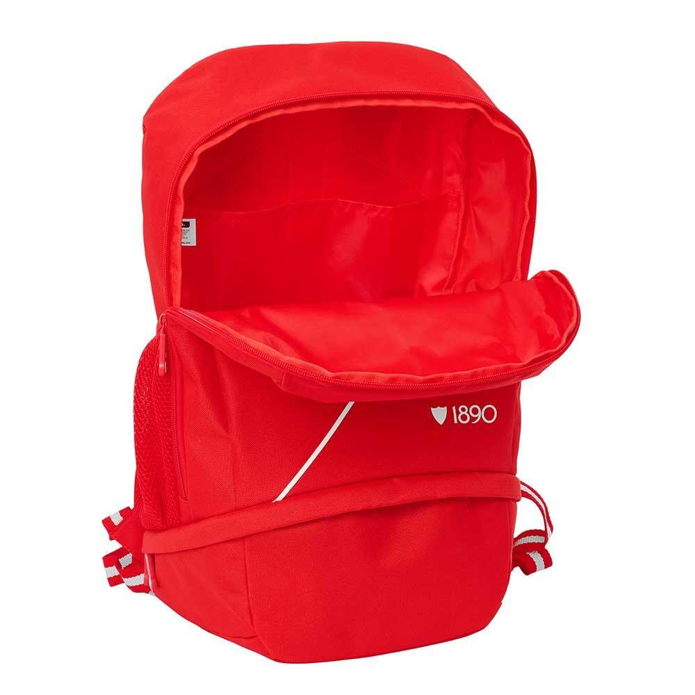 Mochila infantil Sevilla FC com porta-garrafa e zíper vermelho. 5/5