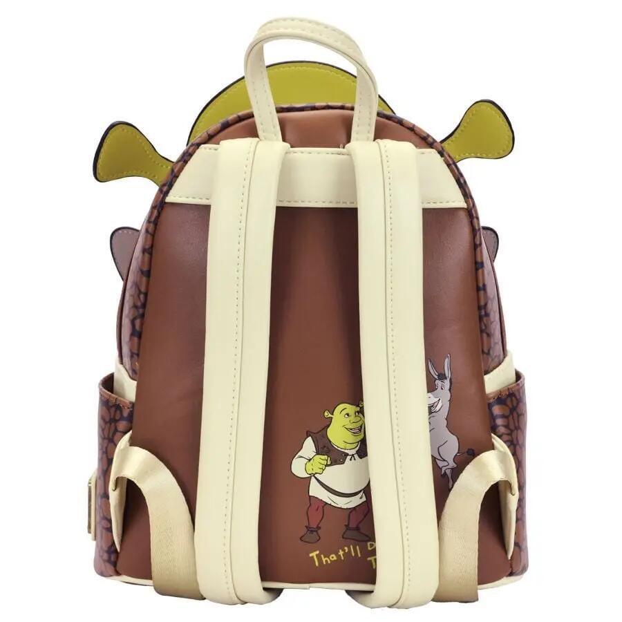 Zaino per adulti Shrek e Ciuchino con tasca frontale, 31 cm, verde e marrone 6/6
