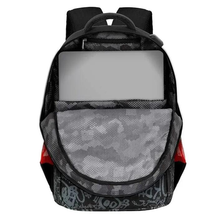 Mochila infantil Sk8 Pro DG para corrida, 46 cm, com bolsos laterais, preta. 2/4