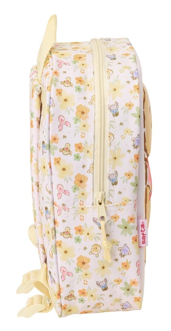 Mochila infantil 3D do Ursinho Pooh com zíper e alça de mão, bege. 3/3