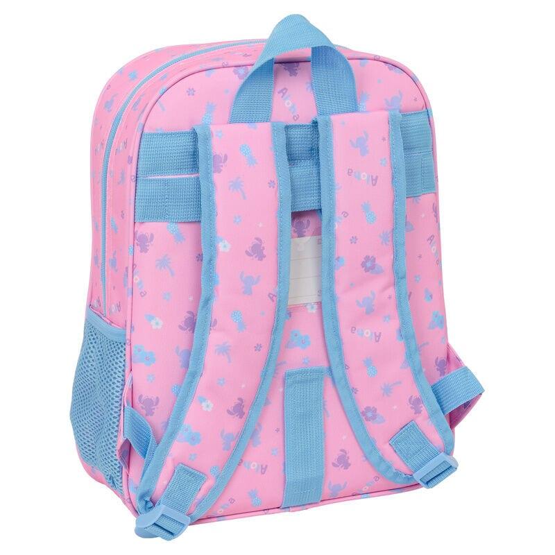 Mochila infantil Stitch adaptável a carrinhos com bolso frontal rosa 2/3