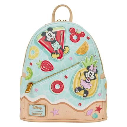 Sac à dos Minnie Mouse pour adulte avec poche avant, en cuir végétalien, rose
