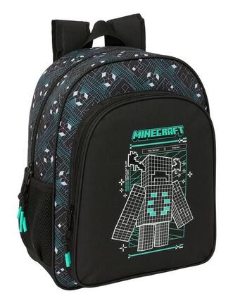 Sac à dos scolaire Minecraft pour enfants avec roulettes et porte-bouteille